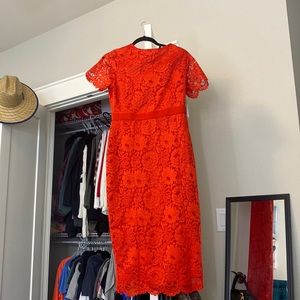 Red lace dress